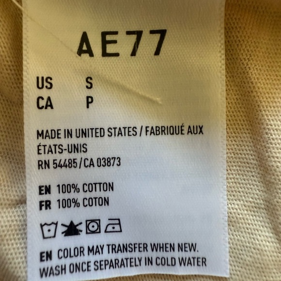American Eagle AE 77 lot of 2 Short Sleeve Tees Navy Peach Small NWT premium - Picture 10 of 10